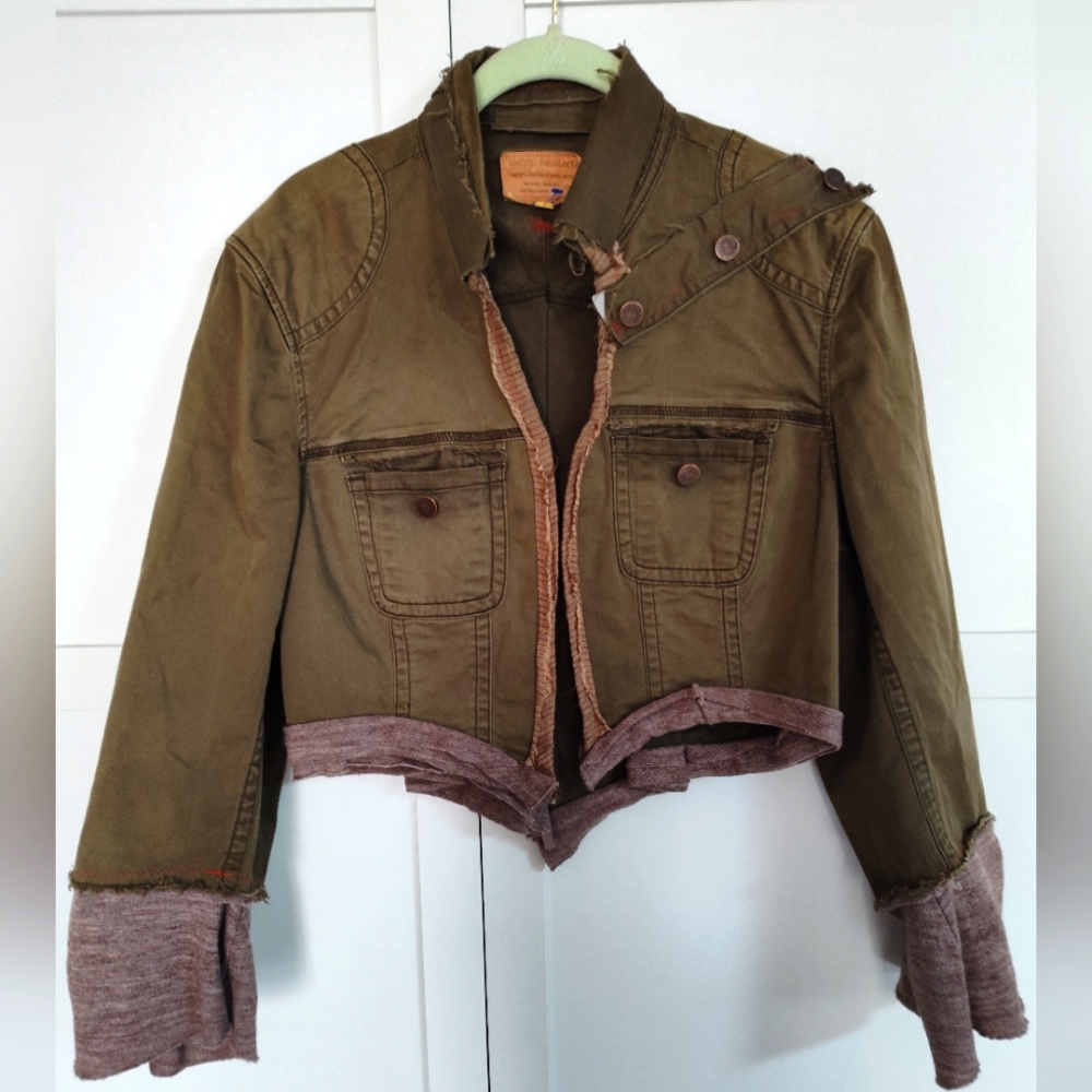 GHETTO GOLDILOCKS Sz L Reclaimed Fabric Art2Wear 1 Of Kind Handmade Jacket Grung